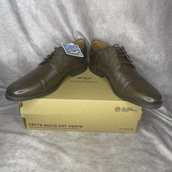 New In Box Men\'s Clarks, Cap Toe Oxford 26156672 Dark Brown Leather 11.5 M main image 6